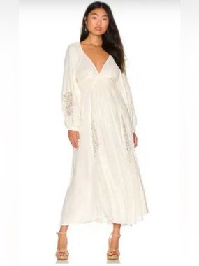 Free People Southwest Lace Maxi Dress in ivory
